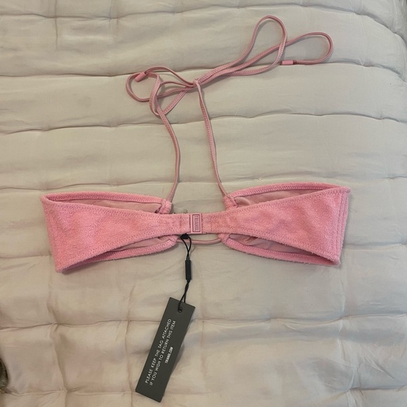 Pink terry cloth triangl bathing suit - Picture 2 of 2